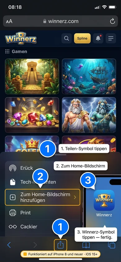 Winnerz auf dem iPhone installieren – Winnerz